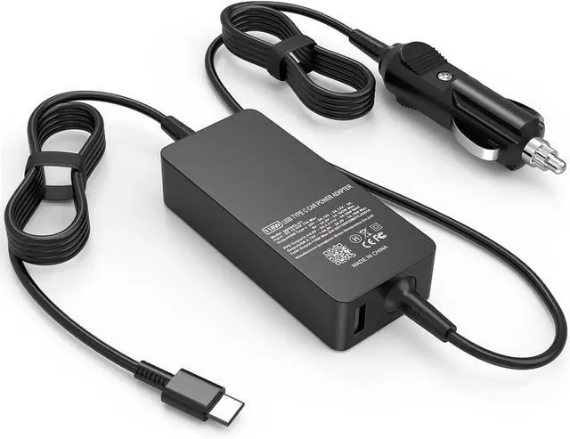 Main image of 100W USB C Laptop Car Charger Compatible with HP, Lenovo, Dell, MacBook, Samsung, Asus, Surface, Acer Universal Type C Power Adapter Cord