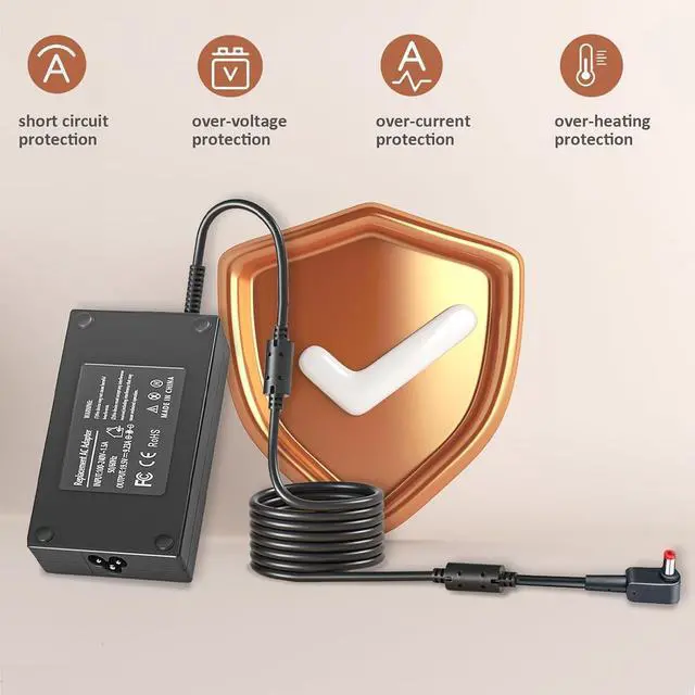 Alt view image 5 of 5 - 180W Charger Compatible with Acer Nitro 5 7 Gaming Laptop AN515-44 AN515-51 AN515-55 AN517-51 AN715-52 Predator Helios 300 G3-571 G3-572 PH315-52 PH317-51 Triton 300 PT314-51 PT315-52 Aspire A715