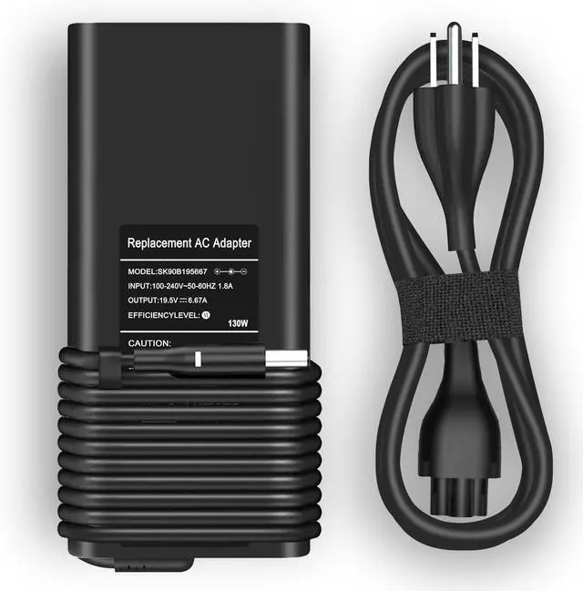 Main image of Laptop Charger for Dell, 130W (watt) 4.5mm Round Tip Laptop Charger for Dell XPS 15 9530 9550 9560 9570/Precision M3800 5510 5520 5530, HA130PM130 DA130PM130 Power Supply