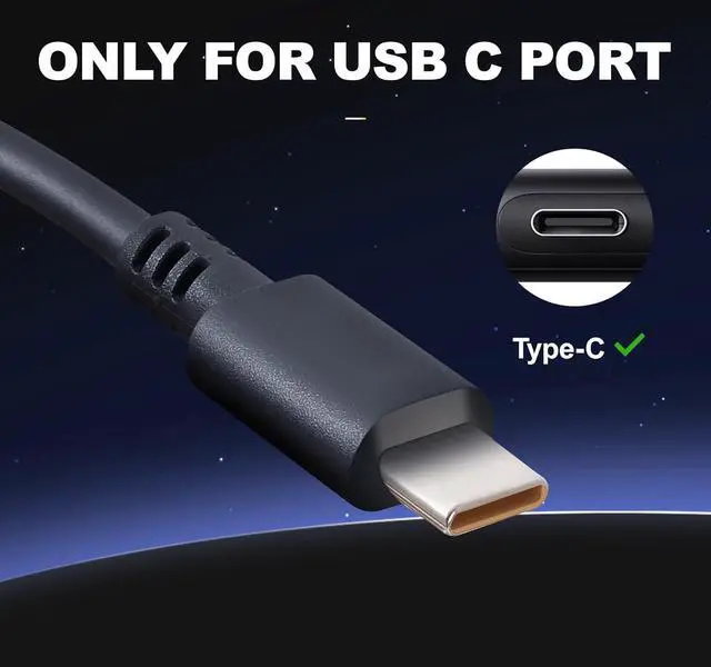 Alt view image 2 of 7 - 65W USB-C Charger for  Laptop Computer Compatible with  Thinkpad/Yoga/Chromebook Fast Power Adapte and Charging Portable Safety and Durable Easy to Carry