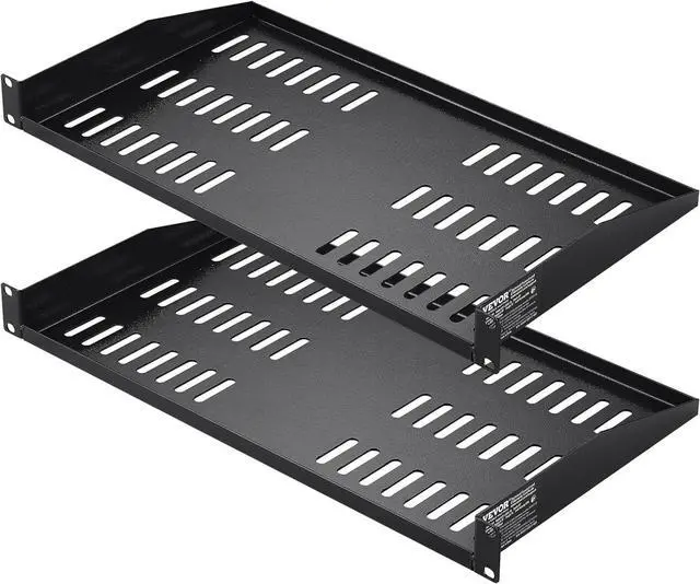 Main image of VEVOR 2PCS 1U Server Rack Shelf, Universal Vented Rack Mount Cantilever Tray for 19 inch Network Equipment Rack & Cabinet, 10" Deep Rack Mount Shelf, Weight Capacity 50 lbs Wall Mount Rack Shelf