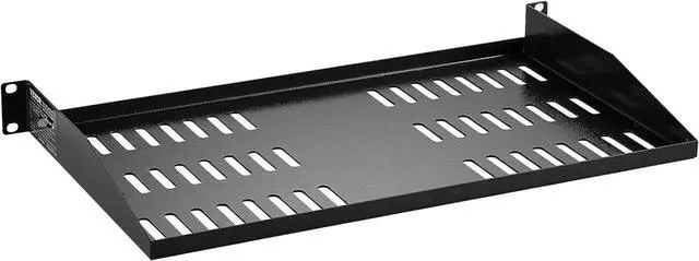 Alt view image 4 of 7 - VEVOR 2PCS 1U Server Rack Shelf, Universal Vented Rack Mount Cantilever Tray for 19 inch Network Equipment Rack & Cabinet, 10" Deep Rack Mount Shelf, Weight Capacity 50 lbs Wall Mount Rack Shelf