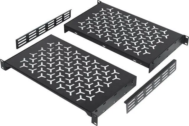 Main image of 1U Rack Shelves (2-Pack), 2 PCS 10" Deep Cantilever, with Optional Joints to Combine as One Full Size Server Rack Shelf