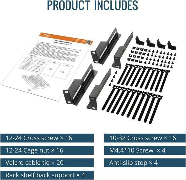Alt view image 7 of 7 - Tecmojo 1U Rack Shelf,19 inch,Server Rack Shelf 10 inch Depth,Rack Mount Shelf with Anti-Slip Stops,Network Shelves for 19 in Equipments, 110lbs Capacity of Vented 1U Shelf,No Lip(2 Pack)