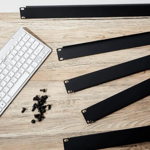 Alt view image 7 of 7 - Leinuosen Blank Rack Mount Panel Spacer Metal Blank Panel Black Server Rack Accessories Mount Filler for 19 Inch Server Network Enclosure Cabinet Cable(1 U,10 Pcs)