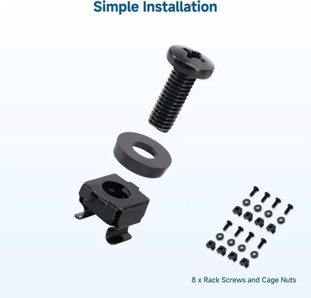 Alt view image 6 of 7 - Cable Matters 2-Pack Rackmount or Wall Mount 1U 19 Brush Panel (19-inch Rack Mount Brush Panel 1U) in Black