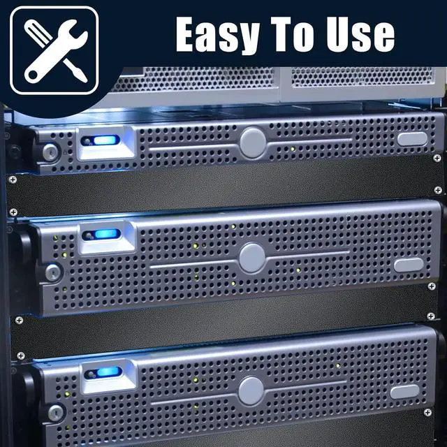 Alt view image 2 of 7 - Leinuosen Blank Rack Mount Panel Spacer Metal Blank Panel Black Server Rack Accessories Mount Filler for 19 Inch Server Network Enclosure Cabinet Cable(1 U,10 Pcs)
