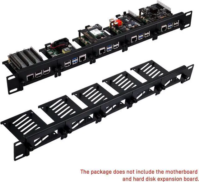 Alt view image 5 of 7 - GeeekPi 19 inch 1U Rack Mount for Raspberry Pi 5/4B/3B+/3B, with Removable Front Brackets, Compatible with 19 inch Server Cabinets