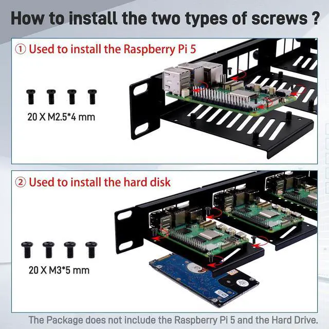 Alt view image 7 of 7 - GeeekPi 19 inch 1U Rack Mount for Raspberry Pi 5/4B/3B+/3B, with Removable Front Brackets, Compatible with 19 inch Server Cabinets