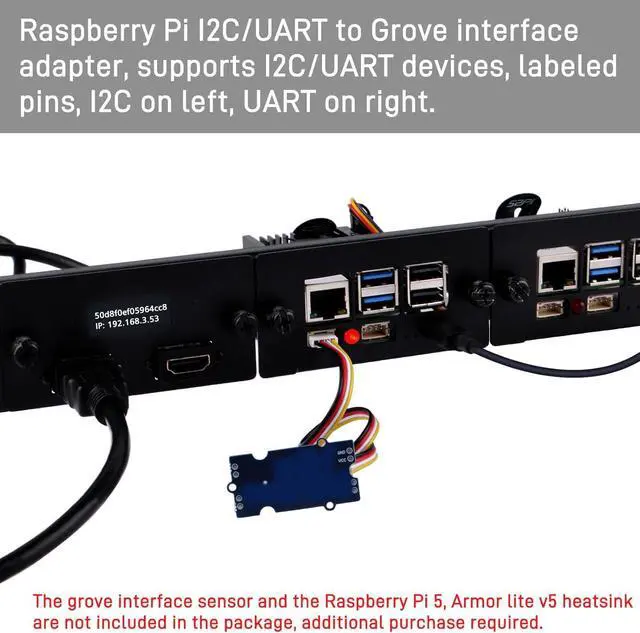 Alt view image 6 of 7 - GeeekPi 19 inch 1U Rack Mount for Raspberry Pi 5, with 4PCS PCIe to M.2 NVMe SSD Adapters and OLED Display, Compatible with 19 Inch Server Rack