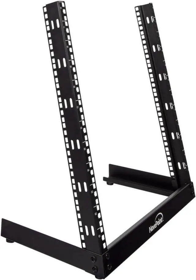 Main image of NavePoint 12U 19 Inch Desktop Open Frame 2 Post Server Desk Rack Free Standing W/Hardware