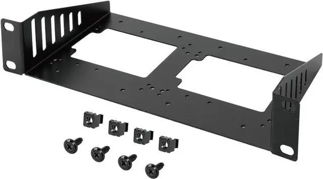 Main image of Tecmojo 1U Rack Mount SBC Shelf, 3.98" Depth, Supports Raspberry Pi/Jetson Nano and 2.5" HDD/SSD, for 10" Server Rack & Network Cabinet, Black