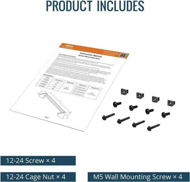 Alt view image 6 of 6 - Tecmojo 1U Foldable Vertical Rack and Wall Mountable Patch Panel Bracket for 19" Server and Data Equipment