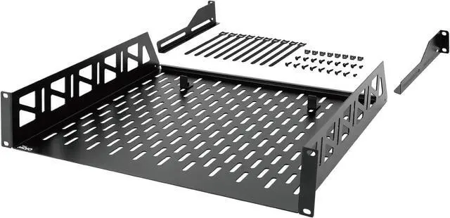 Main image of Tecmojo 2U Rack Shelf,19 inch Server Rack Shelf 16 inch Depth,Weight Capacity 110Lbs/50kg,Rack Mount Shelf for 19" Network Racks & Cabinets,with Complete Accessories