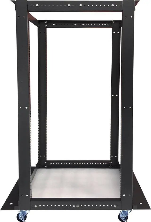 Main image of Sysracks 4 Post Open Frame Server Rack Mobile Relay with Wheels Casters for 19" Network Server AV IT Equipment Gear Rack Cabinet Adjustable Depth 24"-37" (27U (53" H x 21" W))