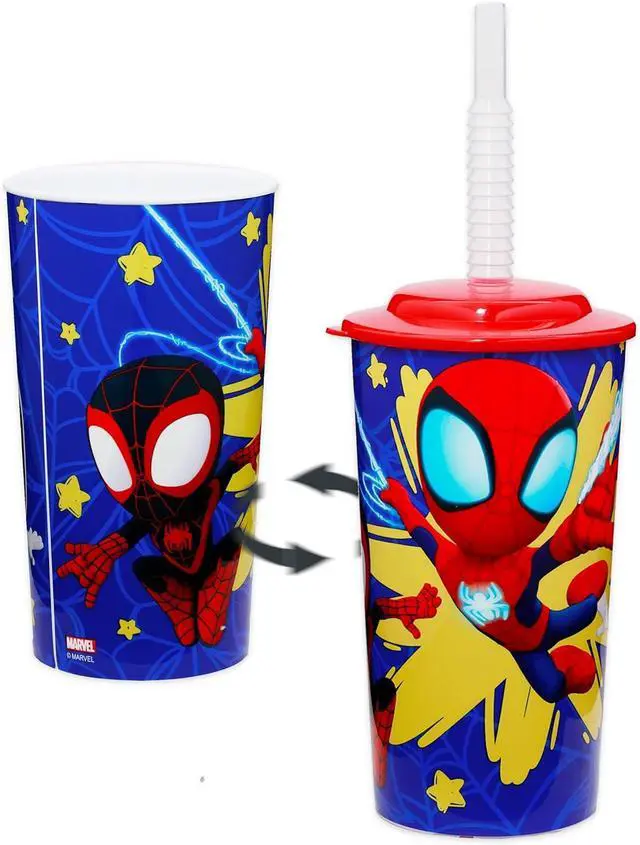 Alt view image 2 of 5 - Marvel Spiderman 16oz Water Bottle Set ~ 6pc Bundle Spidey and his Amazing Friends Refillable Cups with Straws for School Supplies, Sports, and More