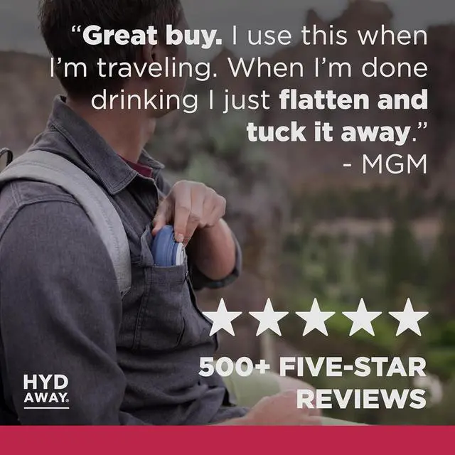 Alt view image 7 of 7 - HYDAWAY 17oz Collapsible Water Bottle - BPA-Free, Leakproof, Lightweight, and Space-Saving - Perfect for Travel, Hiking, and Everyday Hydration