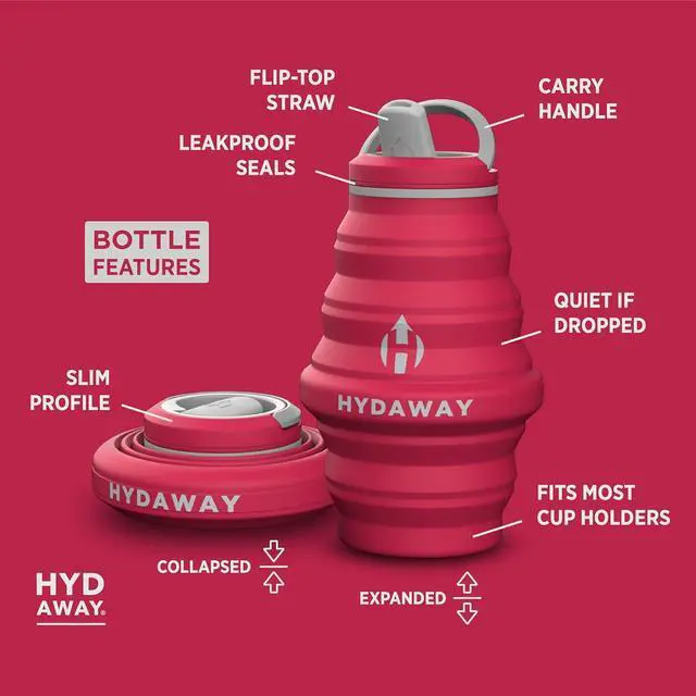 Alt view image 5 of 7 - HYDAWAY 17oz Collapsible Water Bottle - BPA-Free, Leakproof, Lightweight, and Space-Saving - Perfect for Travel, Hiking, and Everyday Hydration