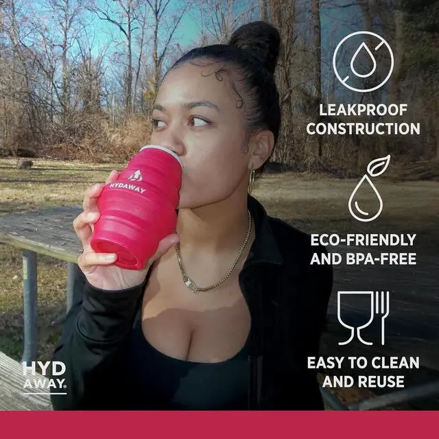 Alt view image 3 of 7 - HYDAWAY 17oz Collapsible Water Bottle - BPA-Free, Leakproof, Lightweight, and Space-Saving - Perfect for Travel, Hiking, and Everyday Hydration