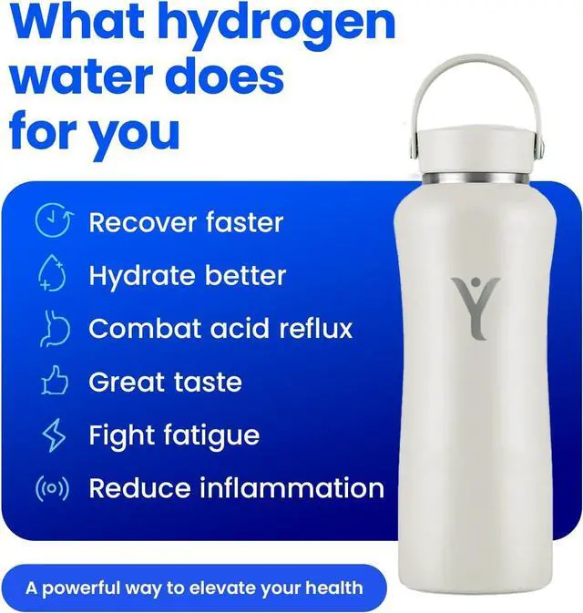 Alt view image 6 of 7 - DYLN Hydrogen Water Bottle | Create Hydrating Alkaline Hydrogen-Rich Water Up to 9 pH | Vacuum Insulated Stainless Steel Water Bottle | Keeps Water Cold for 24 Hours