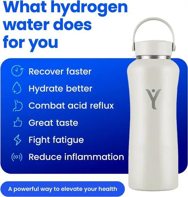 Alt view image 6 of 7 - DYLN Hydrogen Water Bottle | Create Hydrating Alkaline Hydrogen-Rich Water Up to 9 pH | Vacuum Insulated Stainless Steel Water Bottle | Keeps Water Cold for 24 Hours