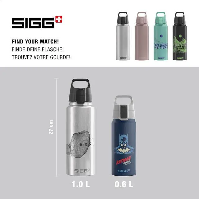 Alt view image 5 of 6 - SIGG - Aluminum Water Bottle - WMB Pathfinder Aluminium - Climate Neutral Certified - Leakproof - Lightweight - BPA Free - Black - 34 Oz
