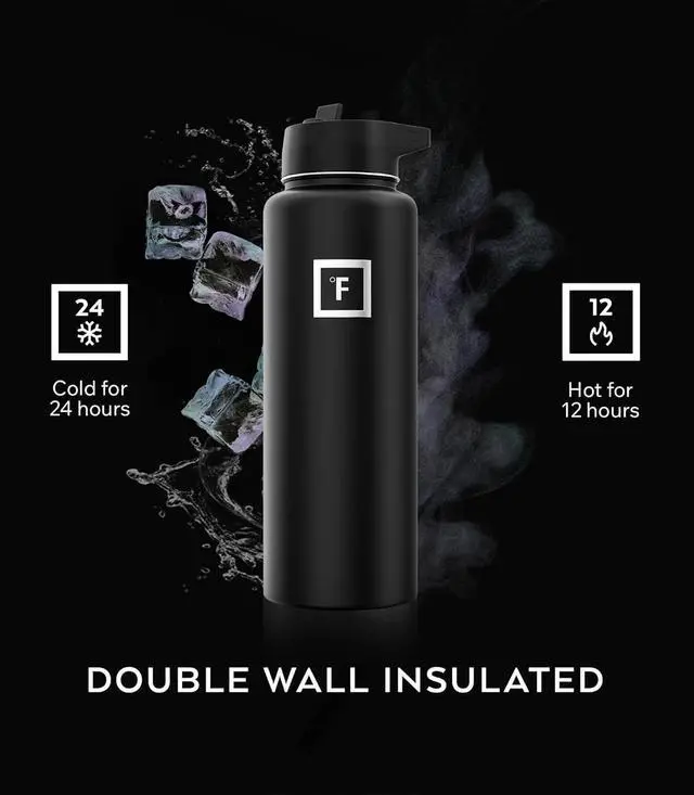 Alt view image 4 of 7 - IRON °FLASK Camping & Hiking Hydration Flask with 3 Lids - Stainless Steel, Double Walled & Vacuum Insulated Water Bottle - Leak Proof & BPA Free 32 Oz