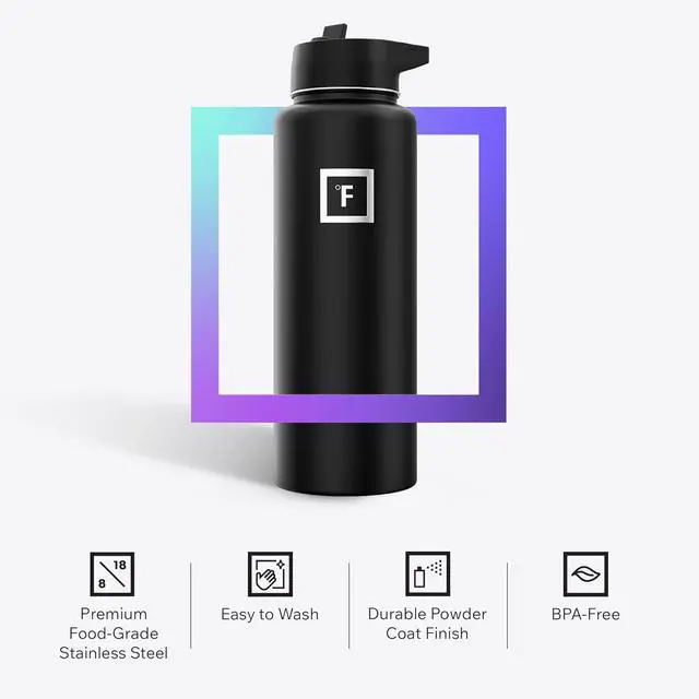 Alt view image 5 of 7 - IRON °FLASK Camping & Hiking Hydration Flask with 3 Lids - Stainless Steel, Double Walled & Vacuum Insulated Water Bottle - Leak Proof & BPA Free 32 Oz