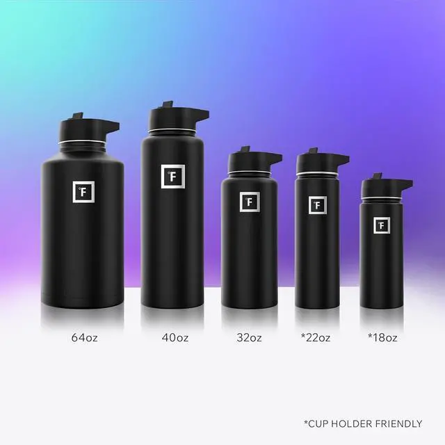 Alt view image 6 of 7 - IRON °FLASK Camping & Hiking Hydration Flask with 3 Lids - Stainless Steel, Double Walled & Vacuum Insulated Water Bottle - Leak Proof & BPA Free 32 Oz