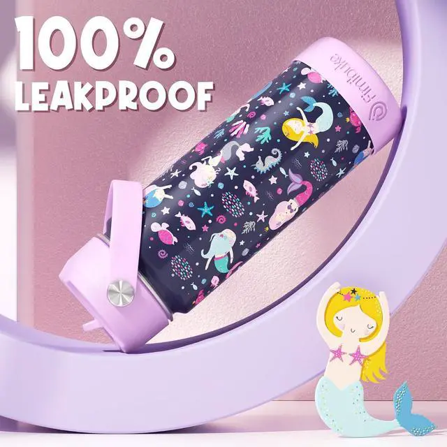 Alt view image 4 of 7 - Fimibuke Kids Insulated Water Bottle, 18oz BPA FREE Kids Cups with Straw Double Wall Vacuum Tumbler 18/8 Stainless Steel Leak Proof Toddler Water Bottle for School Boys Girls (2 Pack, Dinosaur/Truck)