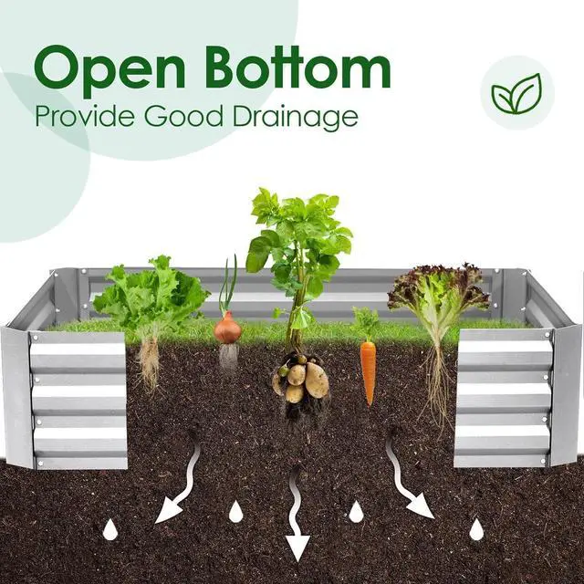 Alt view image 5 of 7 - Quictent Raised Garden Bed with Cover Outdoor Galvanized Metal Planter Box Kit, w/ 2 Large Screen Windows Mini Greenhouse 20pcs T Tags 1 Pair of Gloves Included for Growing Vegetables 6x3x1ft (Clear)