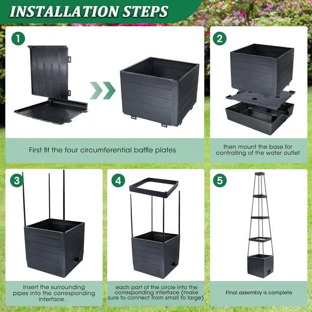 Alt view image 5 of 7 - MQFORU 2Pack Raised Garden Bed Planter Boxes with Trellis, 57" Self-Watering Tomato Planter Boxes with Trellis for Climbing Vegetable and Plants, Tomato Cage for Indoor Outdoor Use
