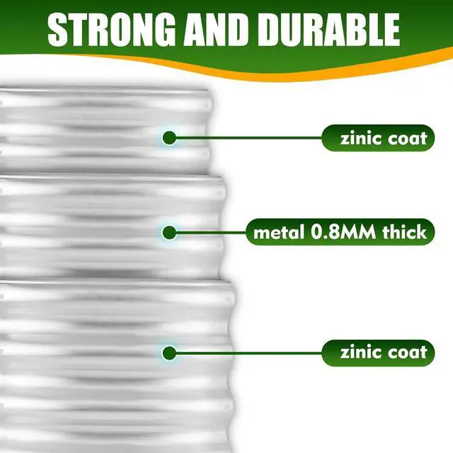 Alt view image 3 of 6 - 17" Tall Elevated Oval Metal Raised Garden Bed - 4ft x 2ft in Size and 0.8MM Thick Durable Planter Bed/Box for Vegetables Flowers Succulent at Patio/Garden Outdoor (Silver, 4X2X1.4 FT)