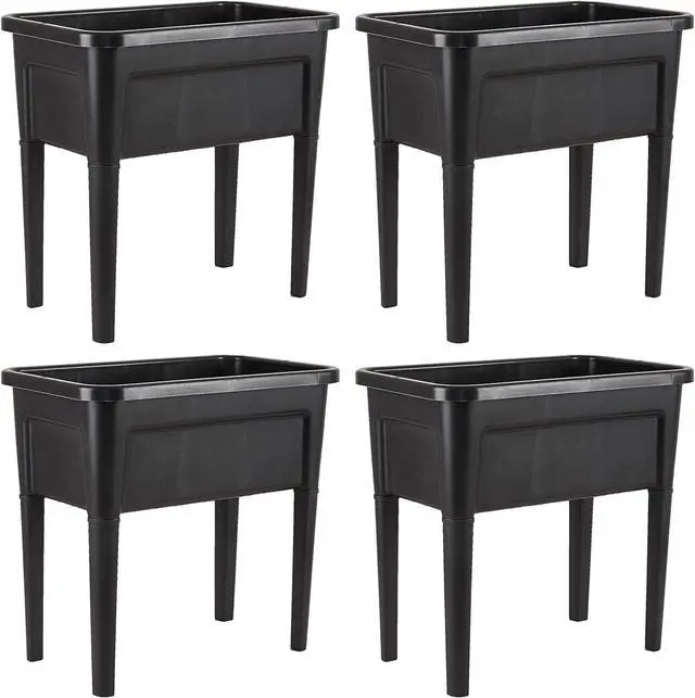 Main image of 4 Pcs Plastic Raised Garden Beds with Legs16 Gallon Outdoor Elevated Garden Planter BoxPerfect for Flowers, Vegetables, and Herbs