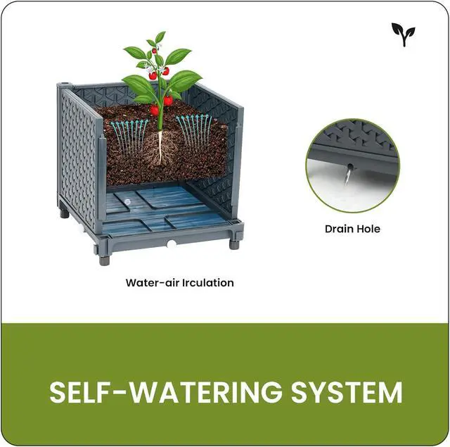 Alt view image 3 of 6 - Tomato Planter with Trellis Cage Raised Garden Bed Planters Boxes with Tomato Plant Cages Support Self Watering Pots for Climbing Flowers Vegetable Vine Vegetables Patio Greenhouse Indoor Outdoor
