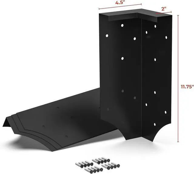 Alt view image 2 of 6 - Raised Garden Bed Corner Brackets with Securing Lip | Fits Lumber up to 2 Inch x 12 Inch in Size | Set of 4 | DIY Flower or Vegetable Garden | Black