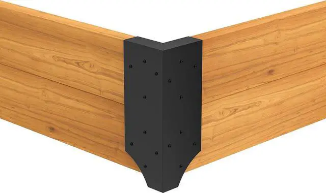 Alt view image 6 of 6 - Raised Garden Bed Corner Brackets with Securing Lip | Fits Lumber up to 2 Inch x 12 Inch in Size | Set of 4 | DIY Flower or Vegetable Garden | Black