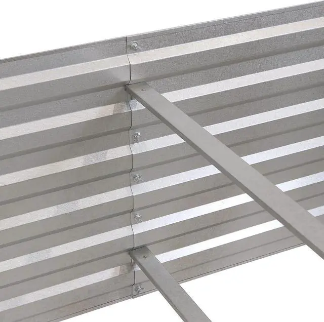 Alt view image 7 of 7 - Sunnydaze 71-Inch Rectangular Raised Garden Bed - Galvalume Steel Vegetable Flower Bed Planter Kit - Silver