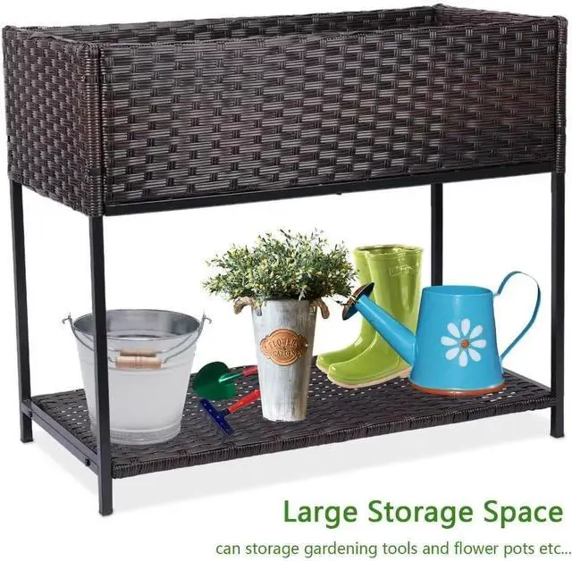 Alt view image 4 of 7 - WONDER GARDEN Raised Garden Bed-Planter Box - Elevated Raised Garden Beds Outdoor with Legs & Storage Shelf for Vegetables Flower Herb Backyard Patio