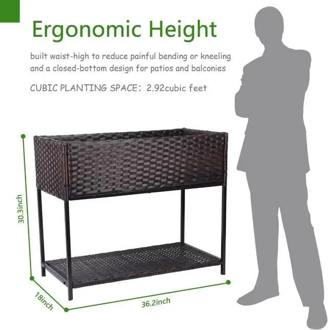 Alt view image 5 of 7 - WONDER GARDEN Raised Garden Bed-Planter Box - Elevated Raised Garden Beds Outdoor with Legs & Storage Shelf for Vegetables Flower Herb Backyard Patio