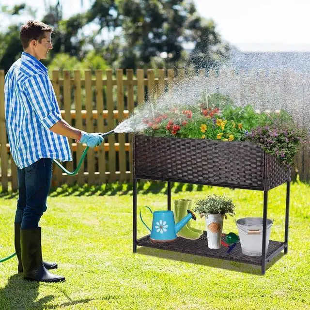 Alt view image 7 of 7 - WONDER GARDEN Raised Garden Bed-Planter Box - Elevated Raised Garden Beds Outdoor with Legs & Storage Shelf for Vegetables Flower Herb Backyard Patio