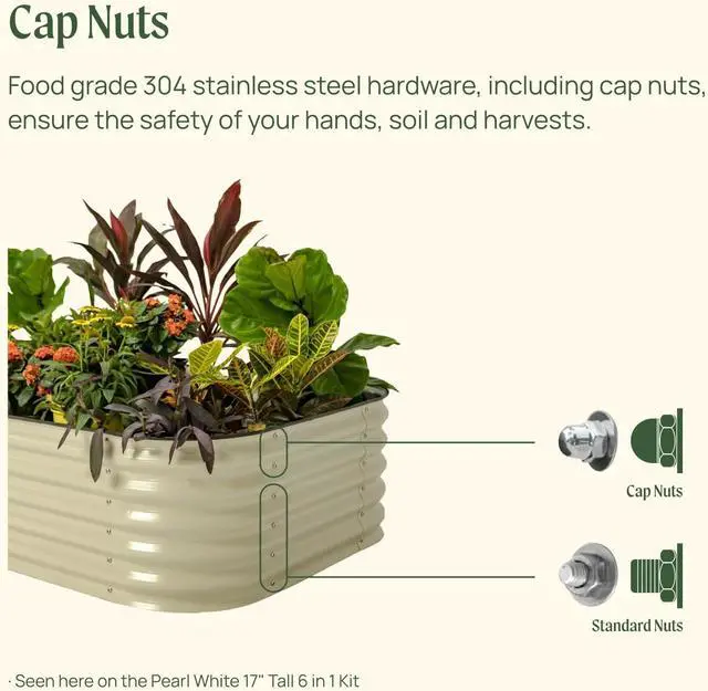 Alt view image 3 of 7 - Vego garden 17" Tall Kids First Garden Bed 42" x 24" Raised Planter Box Outdoor Metal Galvanized Gardening Bed for Vegetables Herb & Flower, Modern Gray