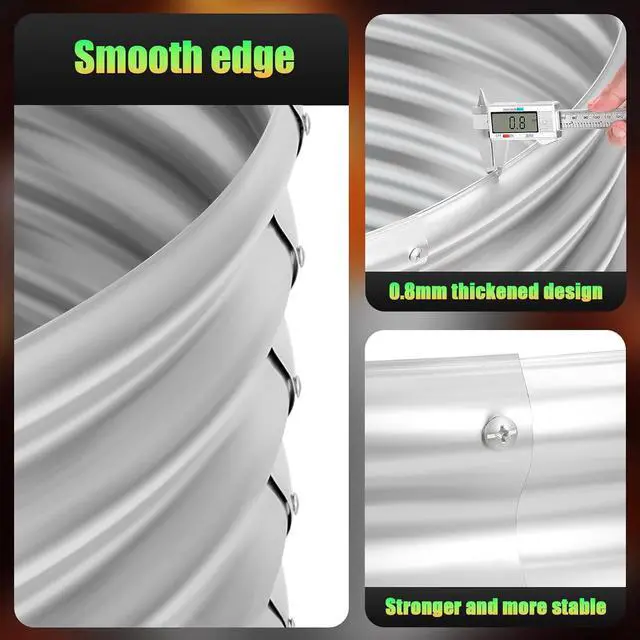 Alt view image 6 of 7 - 36 inch Fire Pit Ring, Galvanized Fire Ring 2ft high, Wood Burning Fire Pits Ring, Outdoor Fireplace Height 24 Inch, Round Camp Fire Ring, Bonfire Pit for Camping, Backyard (3x3x2FT)