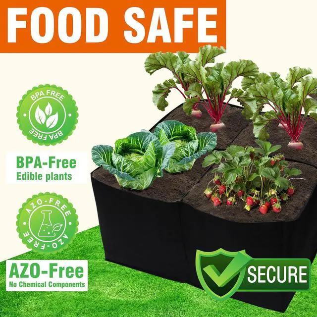 Alt view image 2 of 7 - Gardzen 2 Pack Fabric Raised Garden Beds, 2x2x1 FT  4 Grids Grow Bed for Square Foot Gardening, Planting Box for Vegetables, Herbs, Flowers