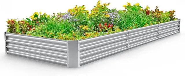 Main image of Land Guard 12×4×1ft Galvanized Raised Garden Bed Kit for Vegetables, Galvanized Super Large Metal Planter Raised Garden Boxes Outdoor(359 Gallon Capacity)