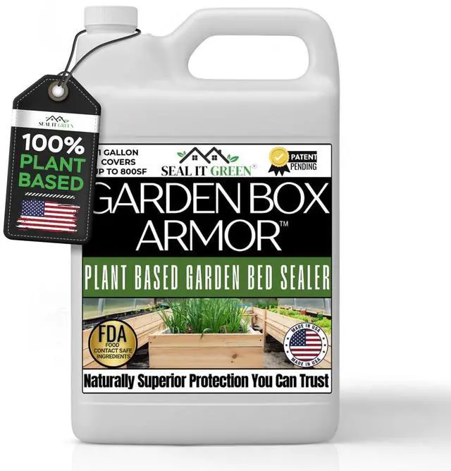 Main image of Garden Box Sealer | FDA Food Contact Safe Plant-Based Wood Sealant for Raised Bed, Planter & Pet House. Protects All Wood Types from Water & Weather Damage |