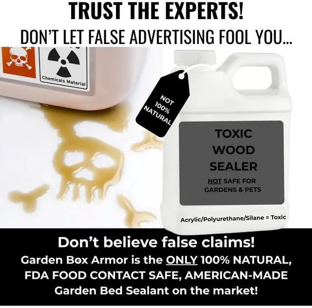 Alt view image 3 of 7 - Garden Box Sealer | FDA Food Contact Safe Plant-Based Wood Sealant for Raised Bed, Planter & Pet House. Protects All Wood Types from Water & Weather Damage |