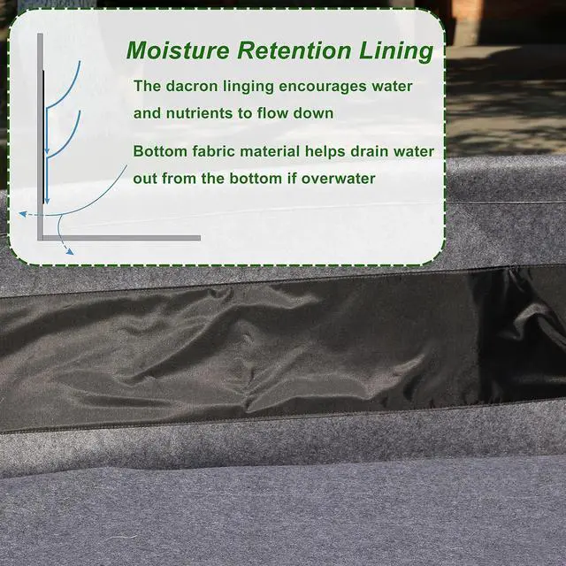 Alt view image 3 of 6 - Gardzen Raised Grow Bed with PVC Frame - 47.2"x23.5"x16.9" Breathable Planter Raised Bed, No-Till Design, Includes Pipes & Connectors, Air-Pruning for Healthier Plants