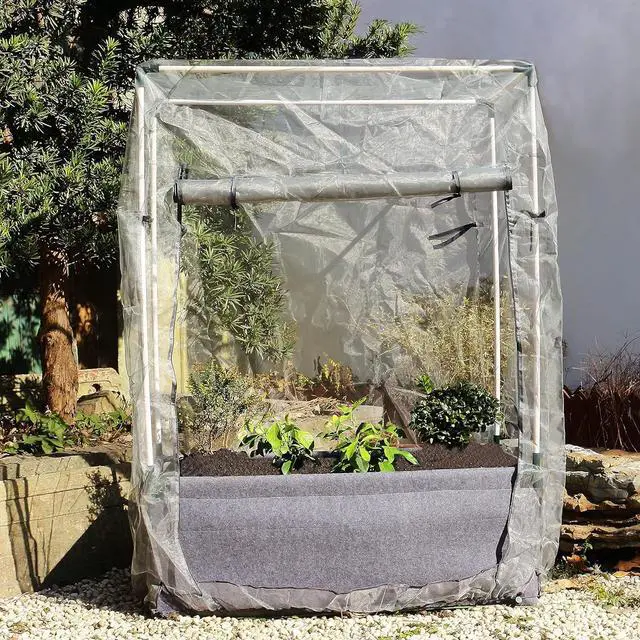 Alt view image 4 of 6 - Gardzen Raised Grow Bed with PVC Frame - 47.2"x23.5"x16.9" Breathable Planter Raised Bed, No-Till Design, Includes Pipes & Connectors, Air-Pruning for Healthier Plants