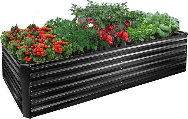 Main image of EDOSTORY Metal Raised Bed Garden Bed Kit, 8x4x2ft Tall Galvanized Planter Raised Garden Boxes Outdoor, Large Metal Raised Garden Beds for Flowers, Vegetables, Herbs